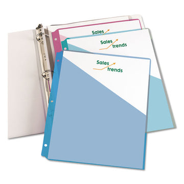 Avery® Binder Pockets, 3-hole Punched, 9 1-4 X 11, Clear, 5-pack freeshipping - TVN Wholesale